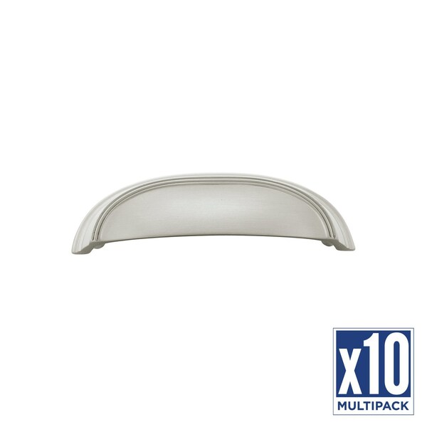 Hickory Hardware Cup Pull 3 Inch & 3-3/4 Inch (96mm) Center to Center, 10PK P2144-SN-10B - main